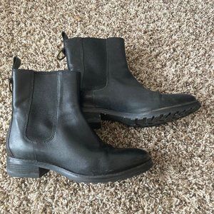 Cole Haan x Nike Air Black Leather Waterproof Chelsea Boots 7.5